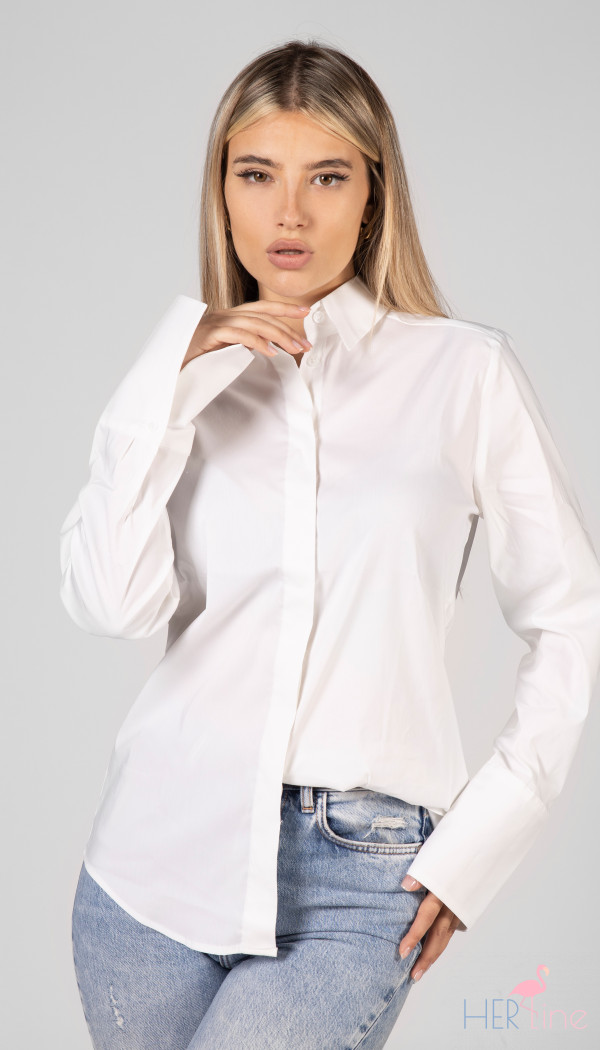 WHITE slim blouse 