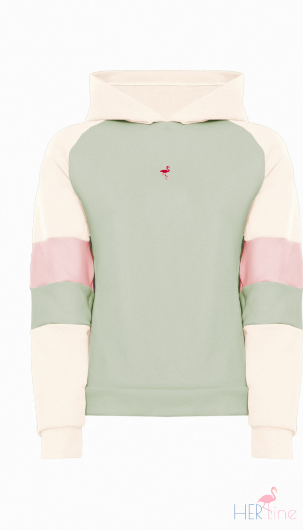 PASTEL GREEN COLORFUL SOFTNESS HOODIE 