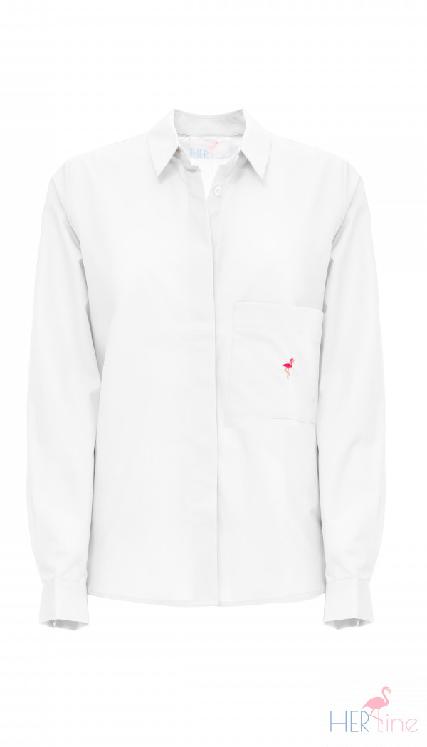 WHITE BLOUSE WITH POCKET 