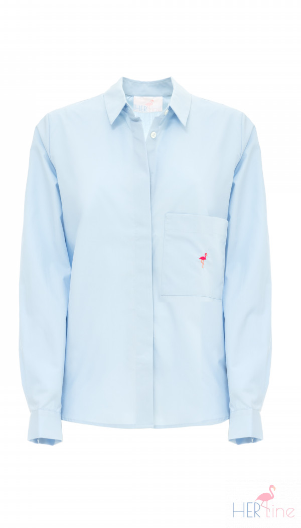 BLUE BLOUSE WITH POCKET 