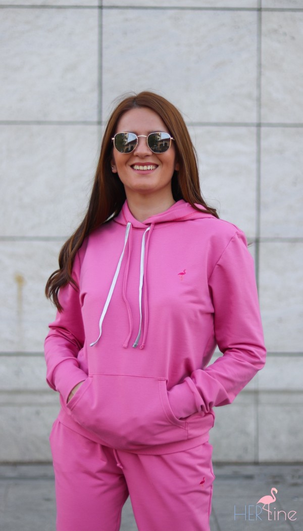 PINK  HOODIE WITH LACES