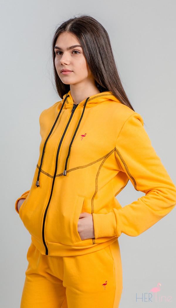 GIALLO HOODIE WITH ZIPPER 