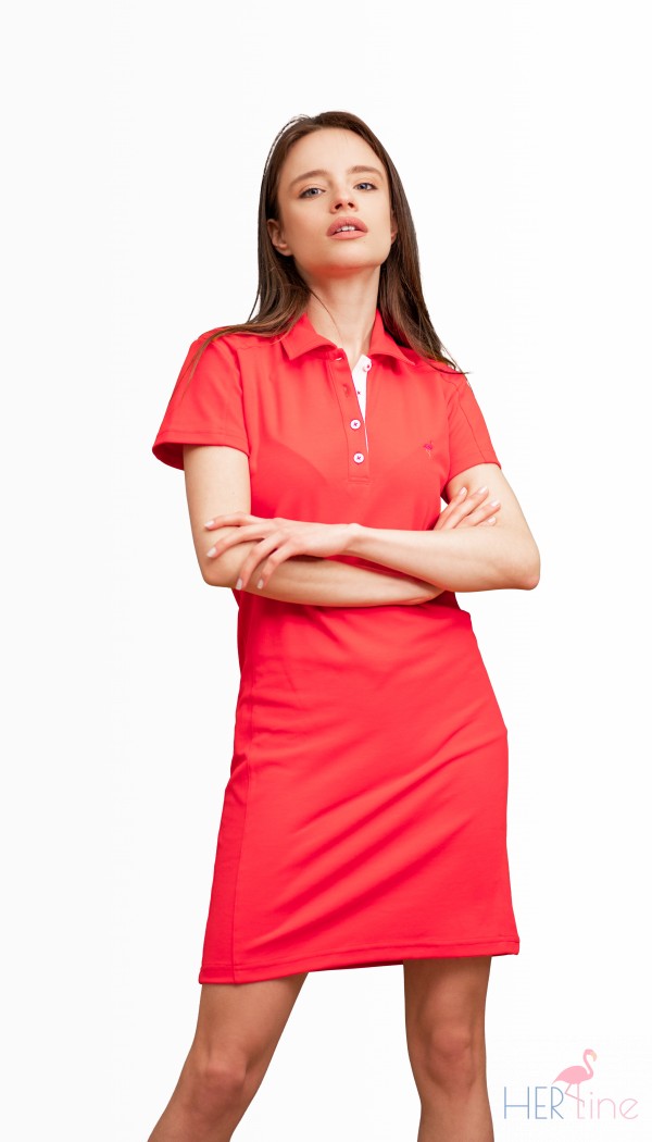 RED POLO DRESS 
