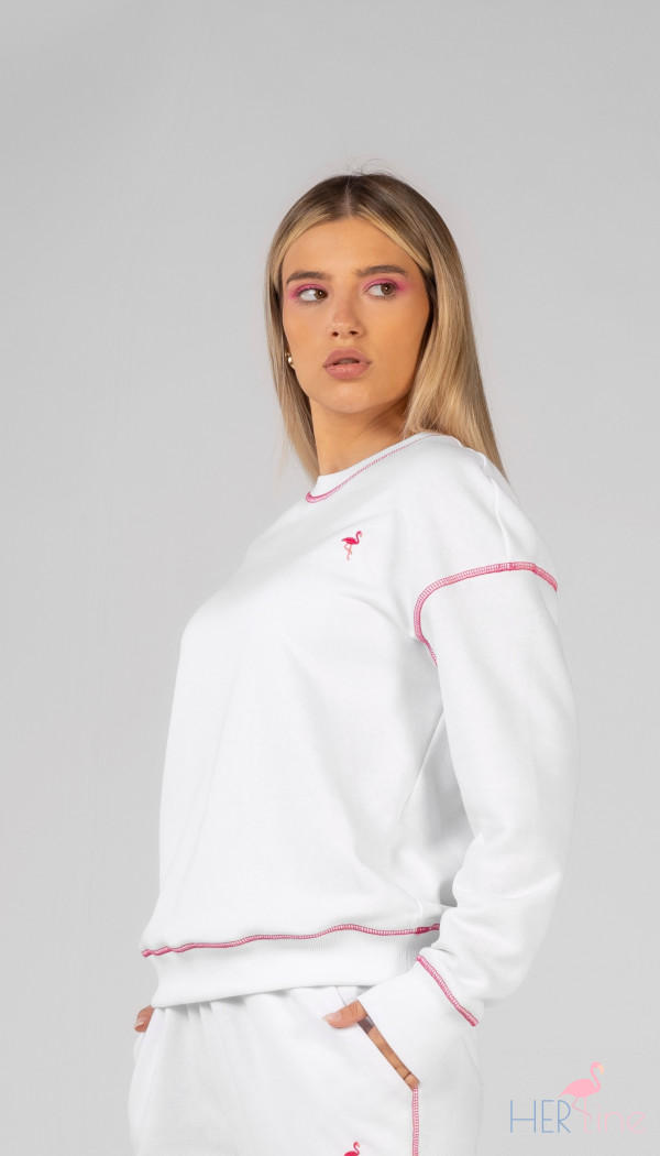 WHITE-PINK light sweatshirt 