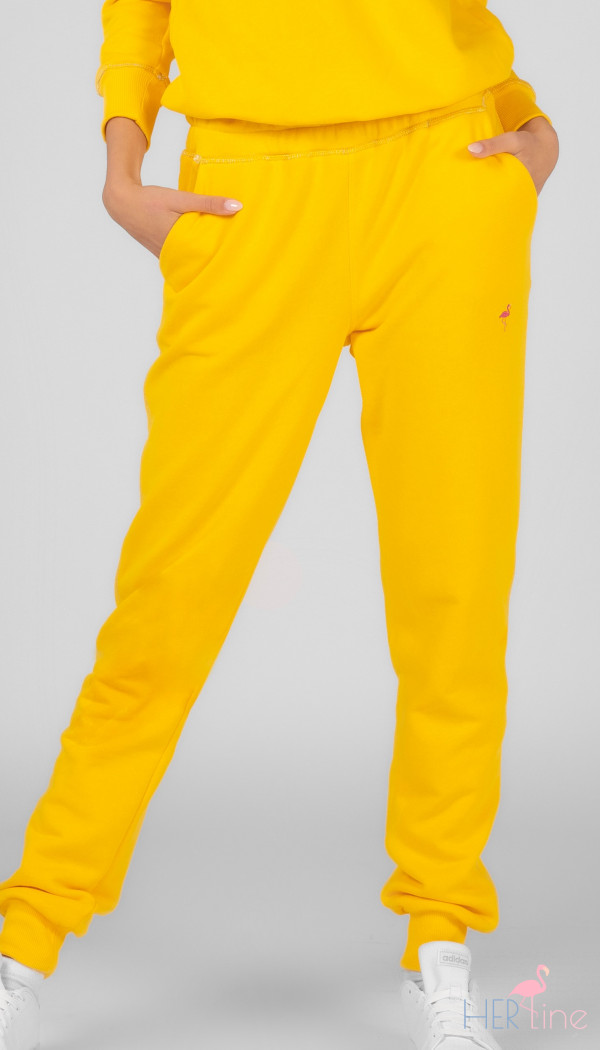 YELLOW-SILVER track pants 