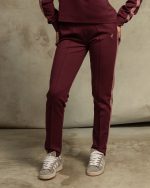 Burgundy rose track pants