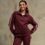 Burgundy rose polo sweatshirt
