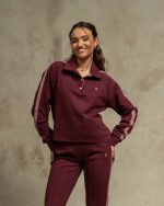 Burgundy rose polo sweatshirt
