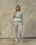 Grey lace sweatshirt