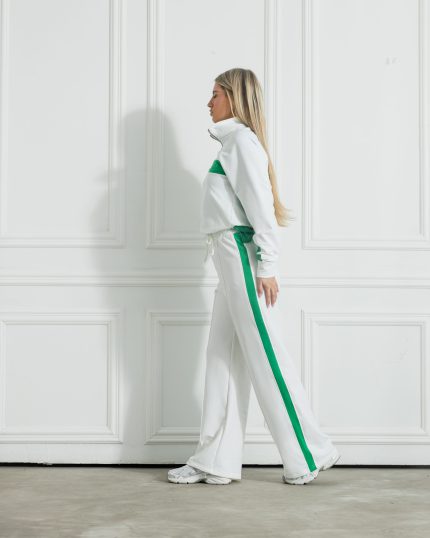 White-Green Powerline  Pants