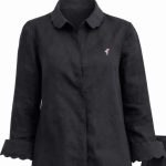 Black linen blouse