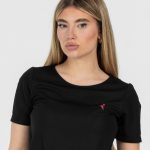 Black T-shirt With Pink Logo