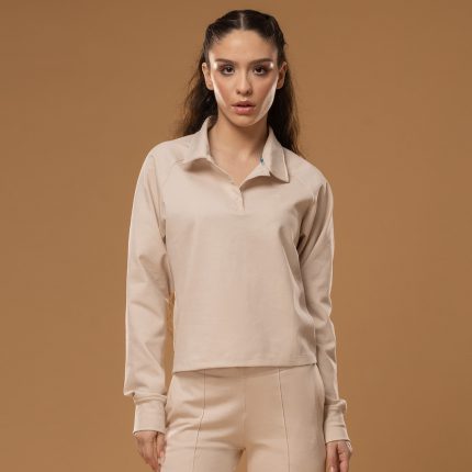 BUTTERCREME POLO SWEATSHIRT