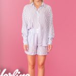 WHITE- BLUE DOLL blouse