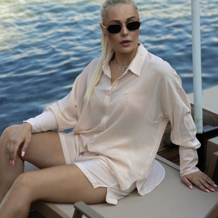 Voyage light cream silk  blouse