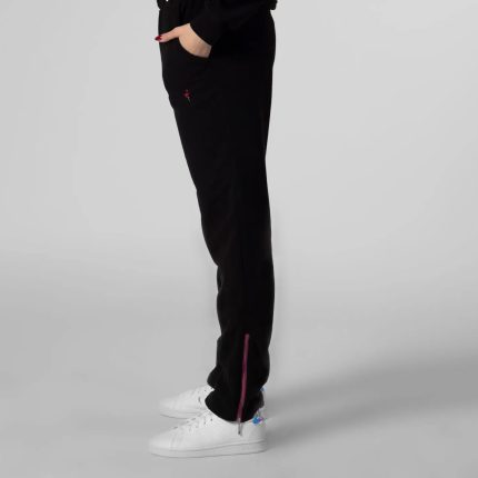 Black polar pants with zippers