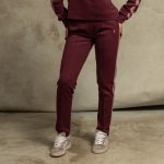 Burgundy rose track pants