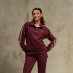 Burgundy rose polo sweatshirt