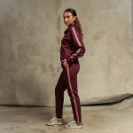 Burgundy rose track pants - Image 2