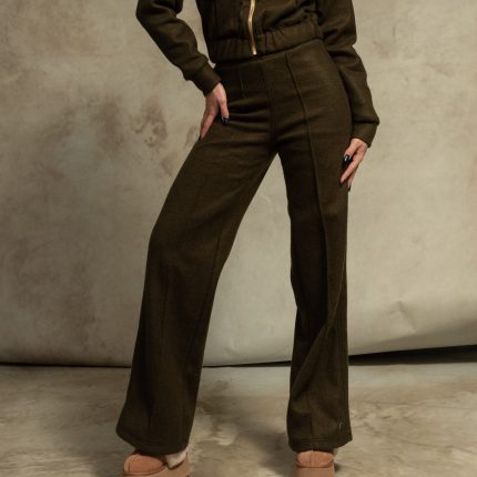 Olive wool pants