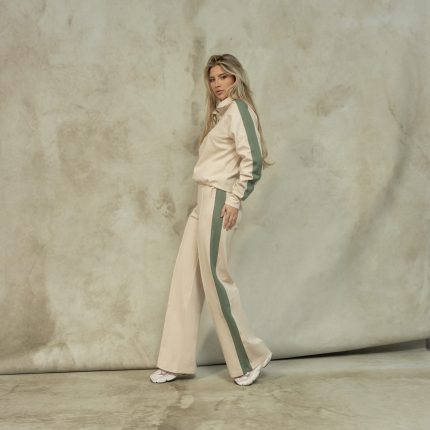 Cream-matcha pants