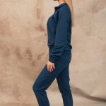 Navy slim track pants