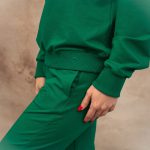 Emerald green slim track pants
