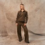 olive sweatshirt with stripe