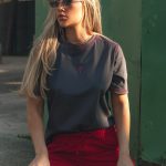 Dark grey - red  T-Shirt
