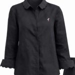 Black linen blouse