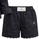 Black linen shorts