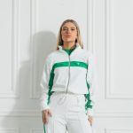 White-Green Powerline Zipper Sweatshirt