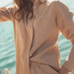 Cream breeze linen shirt
