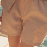 Cream breeze linen shorts