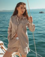 Breeze cream stripe set