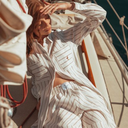 Breeze White Stripe Set — женски бел сет HERLine
