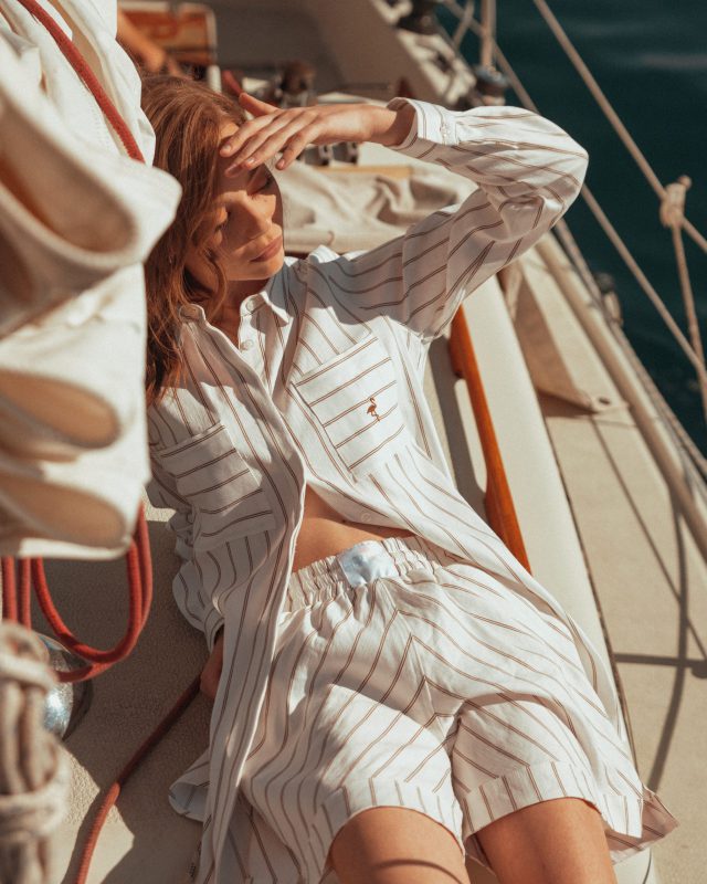 Breeze White Stripe Set — женски бел сет HERLine