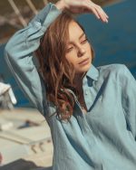 Breeze blue linen set - Image 4