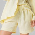 Butter yellow linen shorts