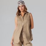 Gold linen top