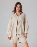 Cream oversized linen shirt