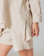 Cream oversized linen shirt - Image 2