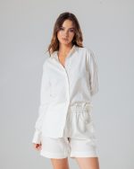 Ivory white basic linen set