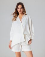Ivory white oversized linen set