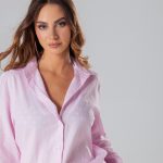 Pink basic linen shirt