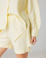 Butter yellow oversized linen shirt - Image 2