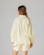 Butter yellow oversized linen shirt - Image 3