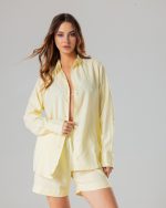 Butter yellow basic linen shirt