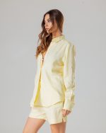 Butter yellow basic linen shirt - Image 3