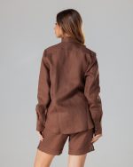 Brown basic linen shirt - Image 2